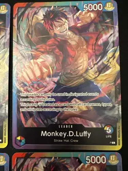 4 One Piece Monkey.D.Luffy Leader Cards PL NM - Image 3