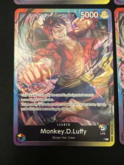 4 One Piece Monkey.D.Luffy Leader Cards PL NM - Image 4