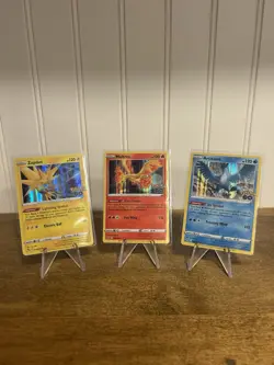 2022 Pokemon TCG- Pokemon Go Zapdos,Moltres, & Articuno Holo 3 Card Set - Image 1