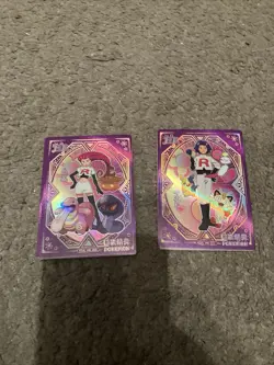 Pokemon Jessie & James Chinese Pocket Eif Baby Trainer Cards - Image 1