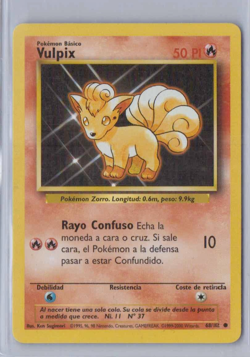 1999 Pokemon Base Set Vulpix 68/102 Common Spanish - Image 1
