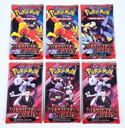 Pokemon TCG DESTINED RIVALS BOOSTER PACK LOT OF 6 Factory Sealed Heavy Weighed - Image 1