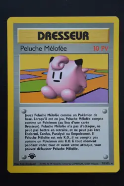 Pokemon TCG CLEFAIRY DOLL 1ST EDITION FRENCH PELUCHE MELOFEE Base Set 70/102 NM - Image 1