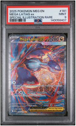 2025 Pokemon Mega Evolution Mega Latias EX Special Illustration Rare #181 PSA 9 - Image 1