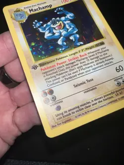 Pokemon Machamp 8/102 Base Set 1st Edition Shadowless Holo Rare 1999 NM - Image 3