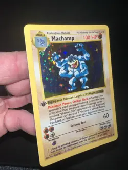 Pokemon Machamp 8/102 Base Set 1st Edition Shadowless Holo Rare 1999 NM - Image 4