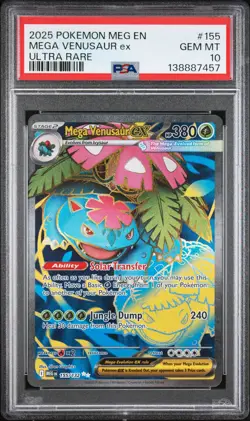 2025 POKEMON MEG EN-MEGA EVOLUTION ULTRA RARE #155 MEGA VENUSAUR EX PSA 10 - Image 1