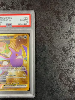 2025 POKEMON DESTINED RIVALS EN ROCKET'S CROBAT HYPER RARE #242 GEM MT 💎 PSA 10 - Image 2