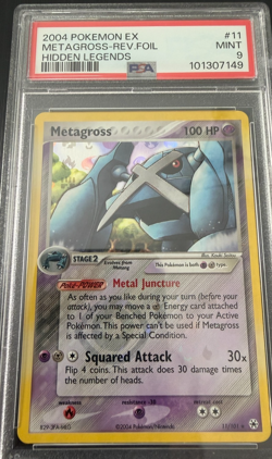 2004 Pokemon EX Hidden Legends Metagross Reverse Holo 11/101 PSA 9 - Image 2