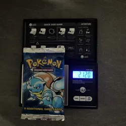 Heavy! Pokemon Base Set Booster Pack Blastoise Art 21.20 Grams! Sealed - Image 1