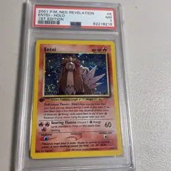 Pokemon Entei Neo Revelation 1st Edition Holo Rare #6 PSA 7 NM WITH SWIRL - Image 1