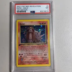 Pokemon Entei Neo Revelation 1st Edition Holo Rare #6 PSA 7 NM WITH SWIRL - Image 3