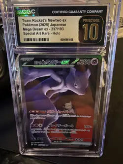 Team Rockets Mewtwo EX 237/193 Mega Dream EX SAR Pokemon TCG NM Cgc Pristine 10 - Image 1