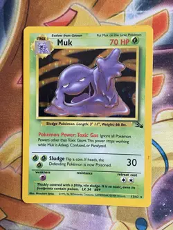 Muk 13/62 Fossil Unlimited - Holo Rare - WOTC Pokemon Card HP - Image 1