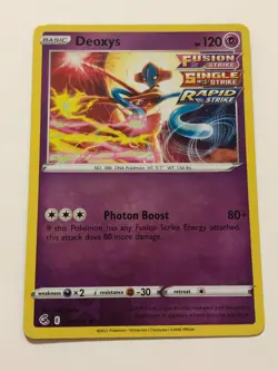 Pokemon Card Fusion Strike Reverse Holographic Deoxys 120/264 Near Mint - Image 1