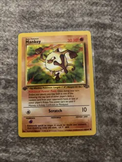 Mankey 55/64 Jungle 1st Edition Common Pokemon TCG Card LP - Image 1