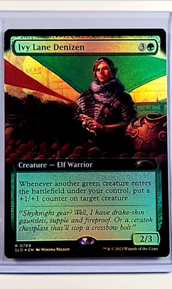 2023 MTG Magic the Gathering SLD Secret Lair Extended Art Foil Ivy Lane Denizen - Image 1