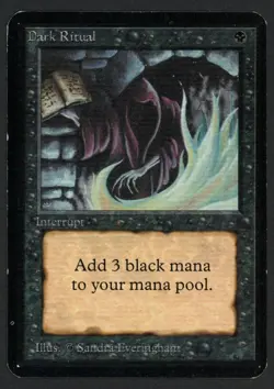***Alpha Dark Ritual (Edge Crease)*** MTG Alpha Magic Kid Icarus - Image 1