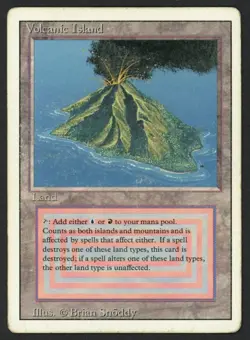 ***Volcanic Island (Indents)*** MTG Revised Magic Kid Icarus - Image 1