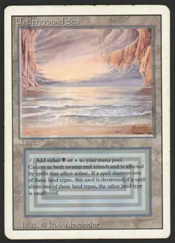 ***Underground Sea (Edge Bend)*** MTG Revised Magic Kid Icarus - Image 1