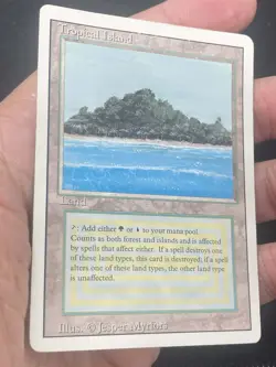 ***Tropical Island (Water Damage)*** MTG Revised Magic Kid Icarus - Image 3