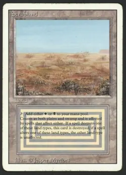 ***Scrubland (Light Indents)*** MTG Revised Magic Kid Icarus - Image 1