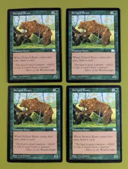 Striped Bears x4 Weatherlight 4x Playset Magic the Gathering MTG - Image 1