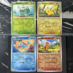 COSTCO Pokemon 151 Cosmo Holo Promo set Pikachu Squirtle Charmander Bulbasaur 4 - Image 1