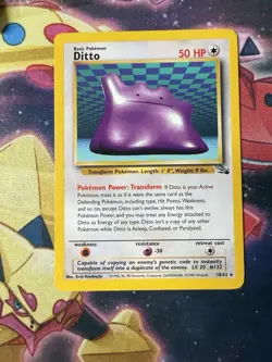 Ditto 18/62 Pokemon TCG WOTC Base Set Fossil Non Holo - Image 1