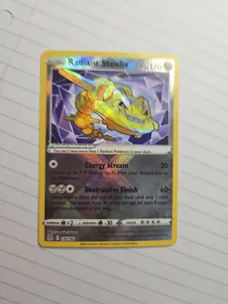 Radiant Steelix 124/196 Lost Origin Radiant Holo Rare Pokemon TCG MINT - Image 1