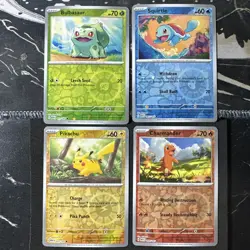 COSTCO Pokemon 151 Cosmo Holo Promo set Pikachu Squirtle Charmander Bulbasaur 3 - Image 1
