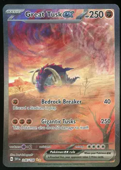 Pokemon TCG Great Tusk ex Illustration Rare 246/198 Scarlet & Violet Base NM - Image 1
