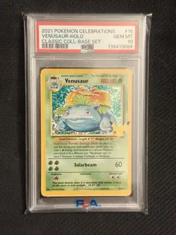 Pokemon 2021 Venusaur Holo Rare Celebrations Classic Collection PSA 10 - #15/102 - Image 1