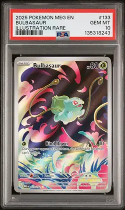 PSA 10 Bulbasaur 133/132 Mega Evolution Illustration Rare Pokemon English Gem - Image 1