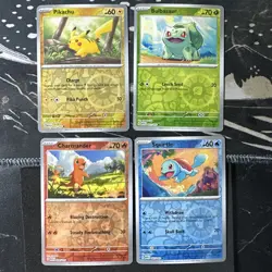 COSTCO Pokemon 151 Cosmo Holo Promo set Pikachu Squirtle Charmander Bulbasaur 2 - Image 1