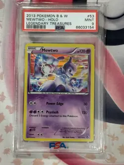 2013 Pokemon B & W Legendary Treasures Mewtwo Holo 53/113 PSA 9 MINT - Image 3