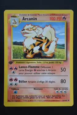 Pokemon TCG ARCANINE 1ST EDITION FRENCH ARCANIN Base Set 23/102 NM - Image 1