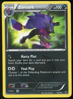 Pokemon TCG Zoroark Shiny Holo Secret Rare 102/99 Next Destinies LP/NM - Image 1