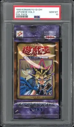 PSA 10 YuGiOh Vol.3 Sealed Booster Pack Art Red-Eyes Black Dragon 1999 JP - Image 1