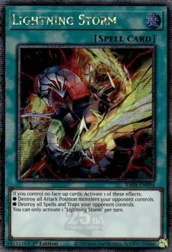 Yugioh TCG New Art Lightning Storm Quarter Century Secret RA04-EN094 Yu-Gi-Oh! - Image 1