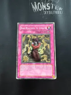 YUGIOH BAD REACTION TO SIMOCHI COMMON LOD-093 1ST EDITION PLAYED - Image 1