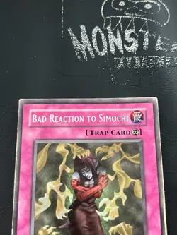 YUGIOH BAD REACTION TO SIMOCHI COMMON LOD-093 1ST EDITION PLAYED - Image 3