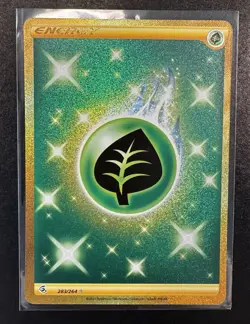 Pokemon TCG Grass Energy Card 283/264 Secret Rare Gold Fusion Strike - Image 1