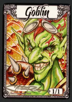 ***Goblin Token Christopher Rush Signed*** MTG Tokens Magic Kid Icarus - Image 1