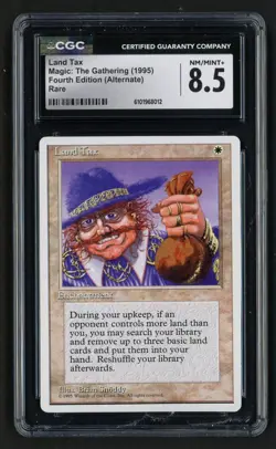 ***CGC 8.5 Land Tax*** MTG Alternate 4th Edition Magic Kid Icarus - Image 1