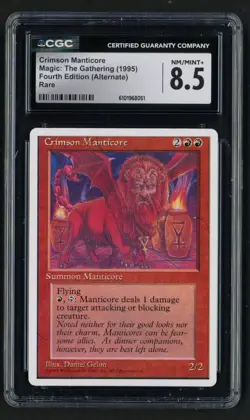***CGC 8.5 Crimson Manticore*** MTG Alternate 4th Edition Magic Kid Icarus - Image 1
