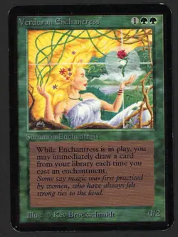 ***Alpha Verduran Enchantress (Indents)*** MTG Alpha Magic Kid Icarus - Image 1