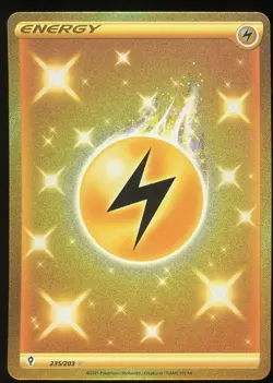 Pokemon TCG Lightning Energy Gold Hyper Secret Rare 235/203 Evolving Skies NM - Image 1