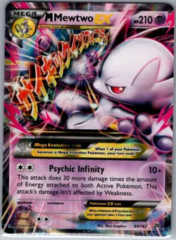 M Mewtwo EX 64/162 XY - BREAKthrough - Pokemon Card - NM - Image 1