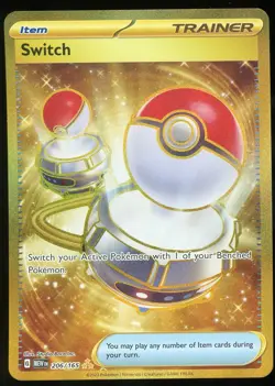 Pokemon TCG Switch Gold Hyper Secret Rare 206/165 Scarlet & Violet 151 NM - Image 1